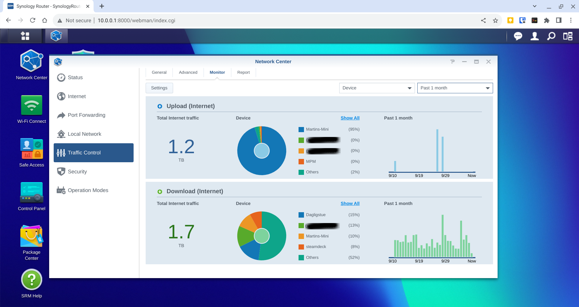 Synology brugerflade