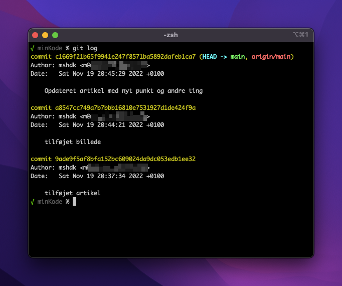 Git log