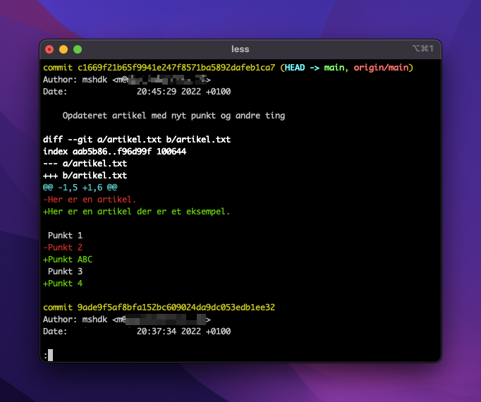Git log p