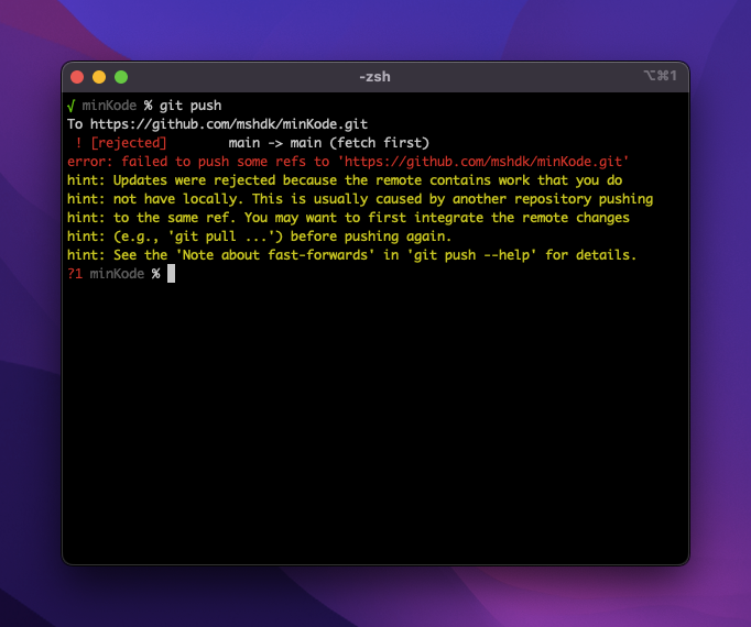 Git push rejected